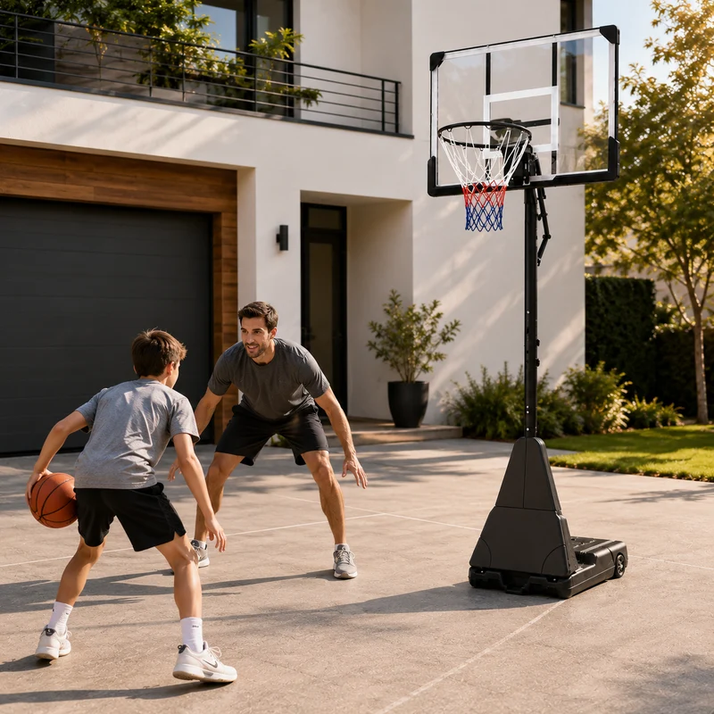 Canasta de Baloncesto Exterior Regulable 2,45-3,1 m con ruedas