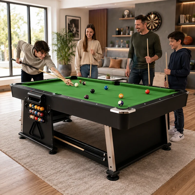 Mesa Multijuegos 3 En 1 Billar Y Ping Pong 210 Cm