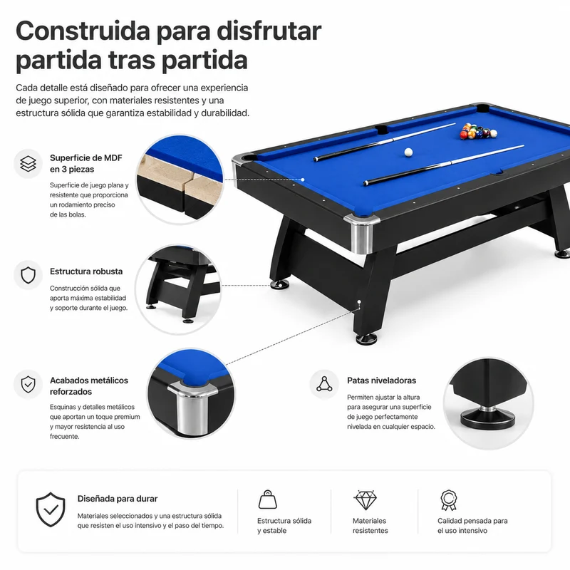 Mesa De Billar Americana Con Retorno Automático De Bolas