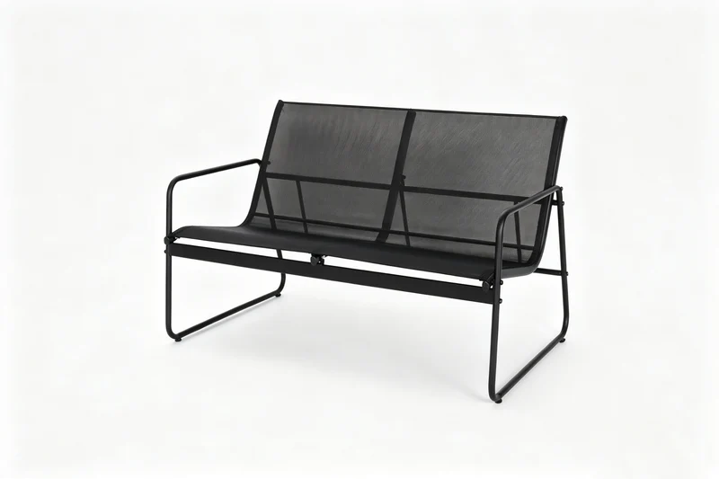Conjunto de Jardín Acero Textilene 4 Piezas Mesa Cristal