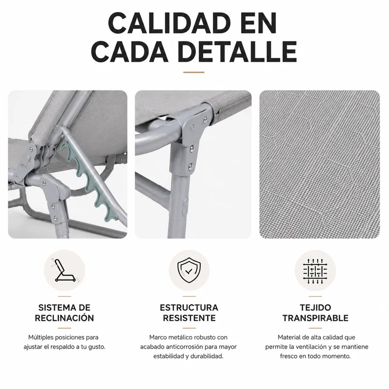 Tumbona Plegable Con Parasol Ajustable Para Jardín Y Playa