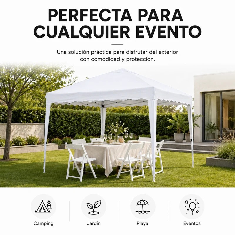 Carpa Impermeable 3x3 m Plegable