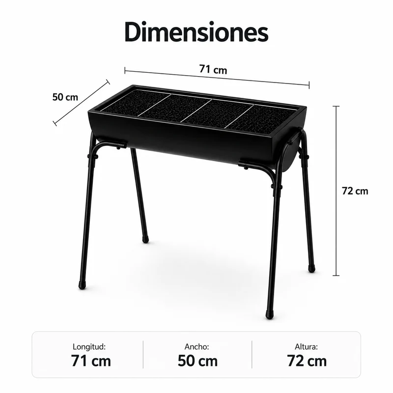 Barbacoa Portátil De Carbón Exterior Con Parrilla Grande