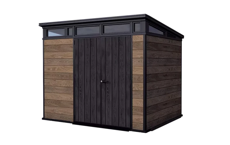 Keter - Caseta de exterior Signature Walnut 9x7 marrón