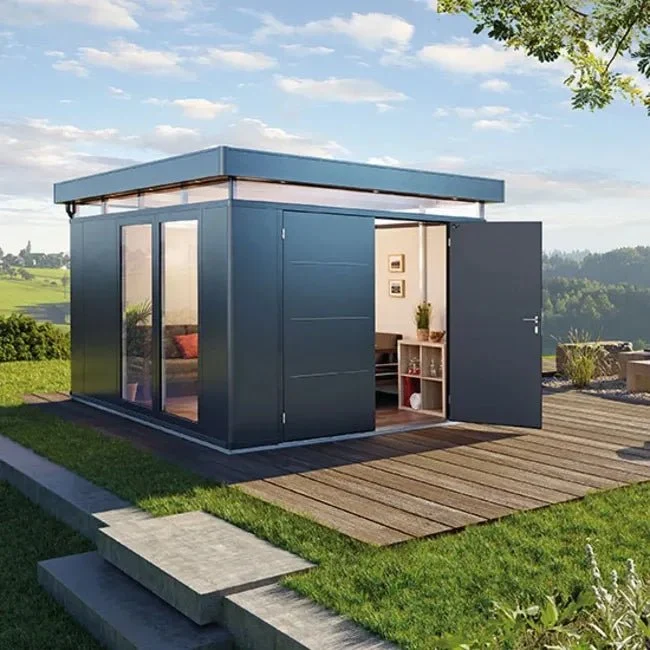 Biohort – CasaNova pérgola de diseño con paredes aislantes Gris oscuro metálico