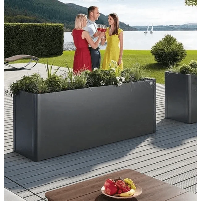 Biohort – Belvedere sistema elevado de cajas de cultivo de metal Plata metálica