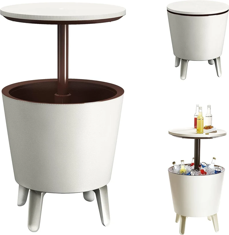 Keter - Nevera de jardín Cool Bar crema y chocolate