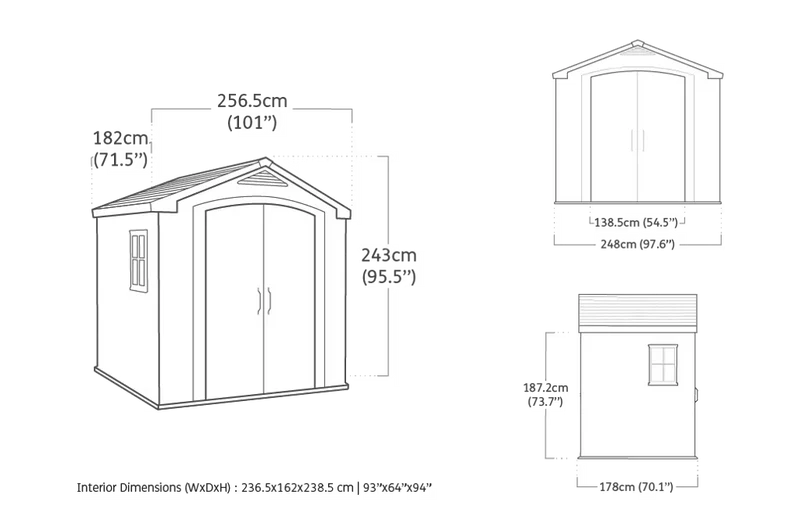 Keter - Caseta de exterior Factor 8x6 marrón/beige