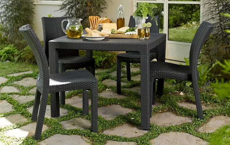 Keter - Mesa comedor de exterior Quartet grafito