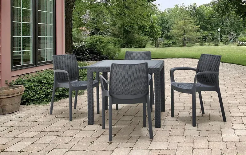 Keter - Mesa comedor de exterior Quartet grafito