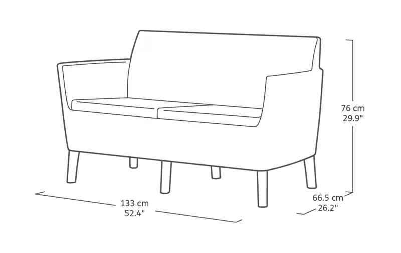 Keter - Conjunto de exterior 4 plazas Salemo Lounge capuchino
