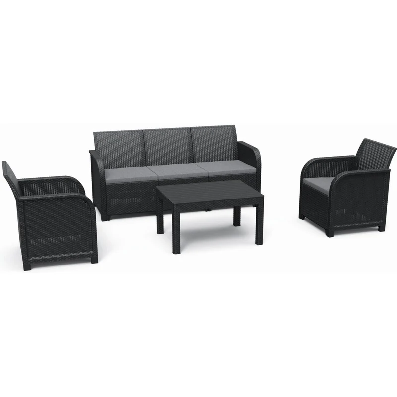 Keter - Conjunto de exterior 5 plazas Rosalie Lounge grafito