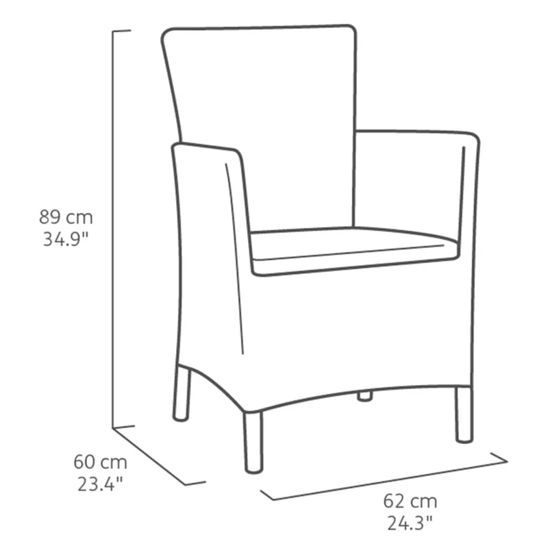 Keter - Conjunto de exterior 2 plazas Iowa Balcony capuchino