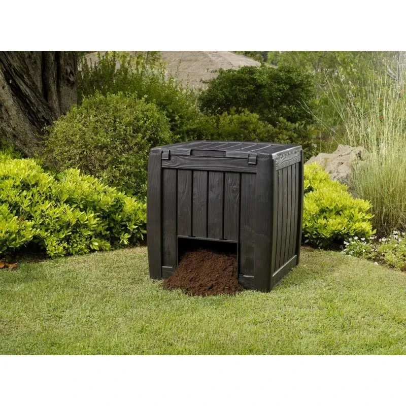 Keter - Compostador de jardín Deco con base marrón
