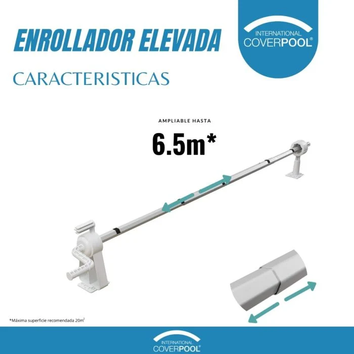 Enrollador de piscina Telescópico para piscina elevada
