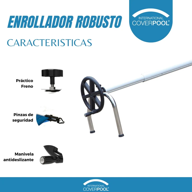 Enrollador telescópico para piscina Robusto