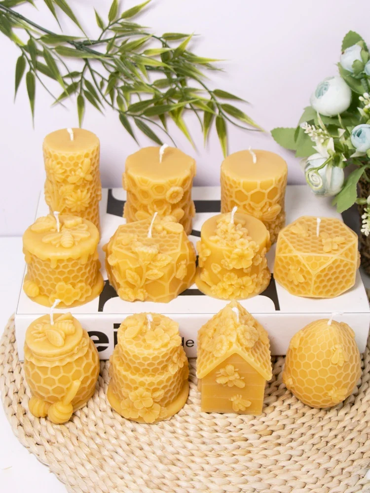 3D Bee Honeycomb Candle Silicone Mold DIY Honeycomb