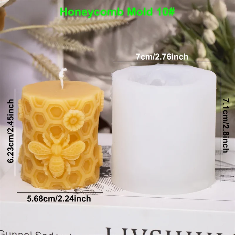 3D Bee Honeycomb Candle Silicone Mold DIY Honeycomb