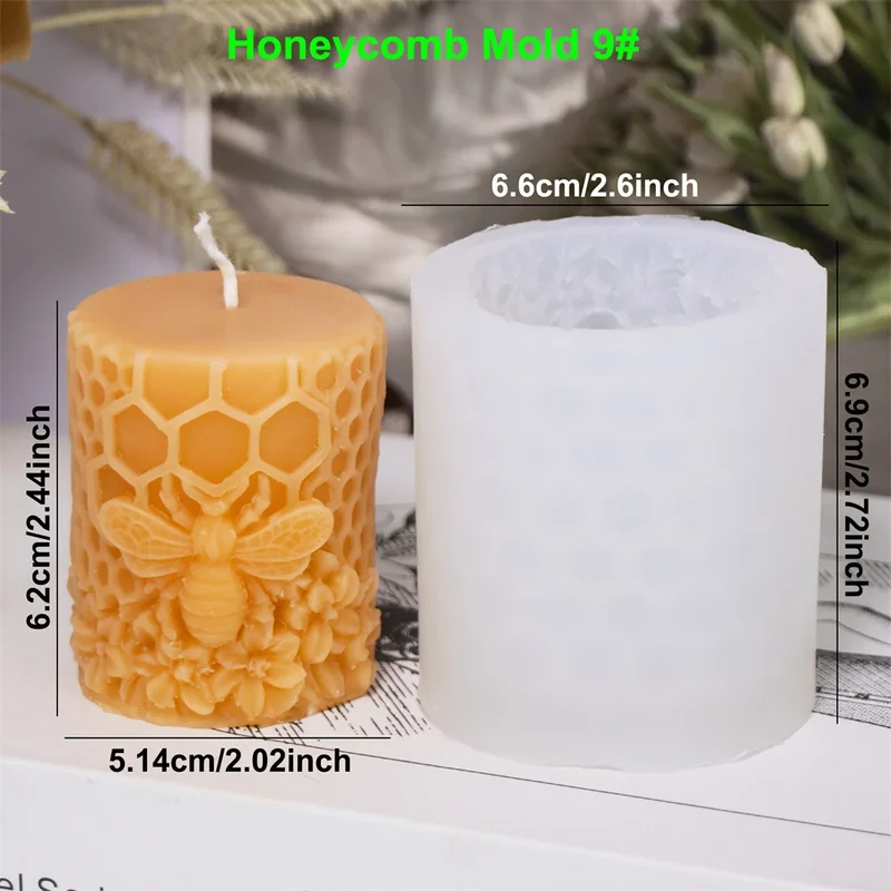 3D Bee Honeycomb Candle Silicone Mold DIY Honeycomb