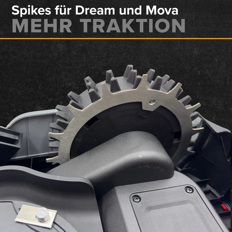 Edelstahl Spikes für Dream & Mova Mähroboter – Mehr Traktion, weniger Ausfälle