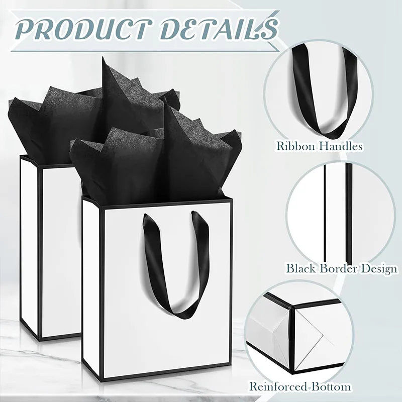 Gold Foil Gift Bags with Handles