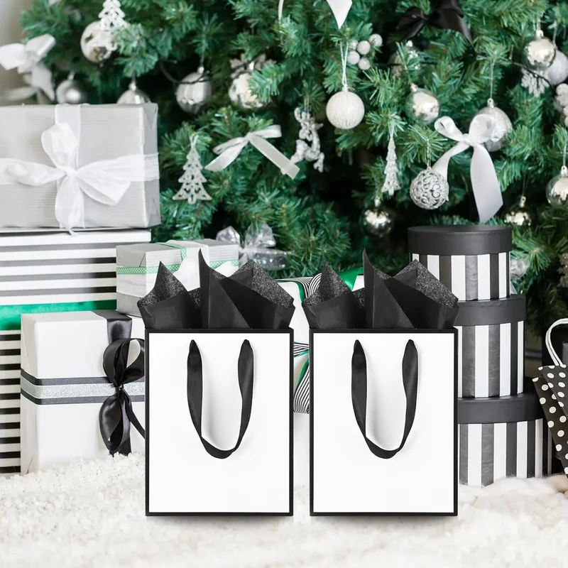 Gold Foil Gift Bags with Handles