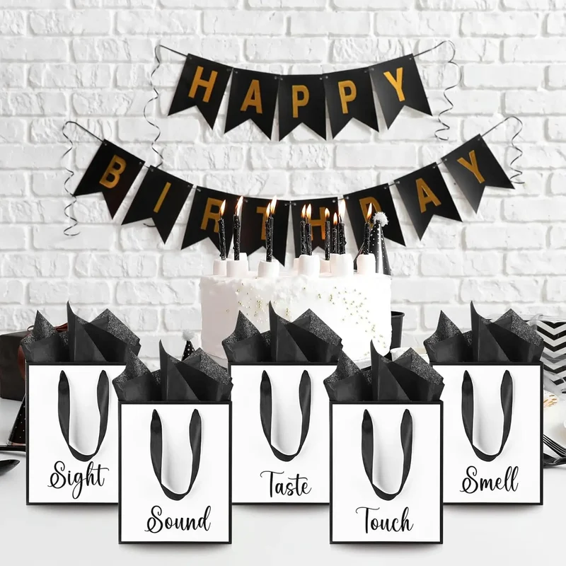 Gold Foil Gift Bags with Handles
