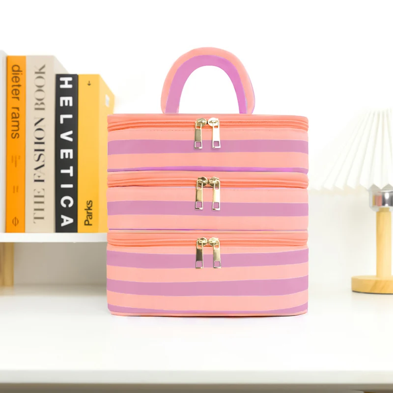 Three-Layer Travel Cosmetic Bag