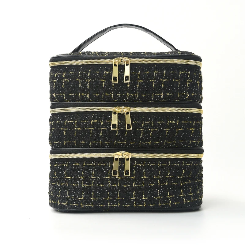 Three-Layer Travel Cosmetic Bag