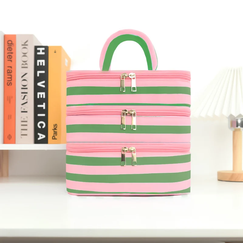 Three-Layer Travel Cosmetic Bag