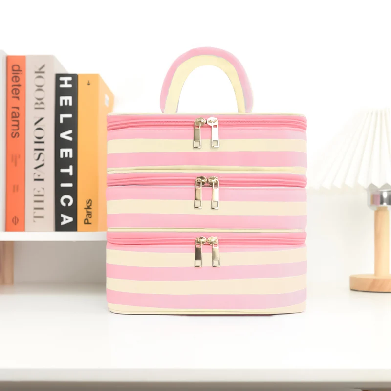 Three-Layer Travel Cosmetic Bag