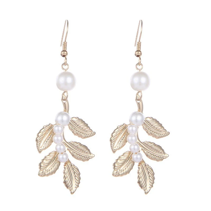 Baroque Golden Leaf Bridal Jewelry Set
