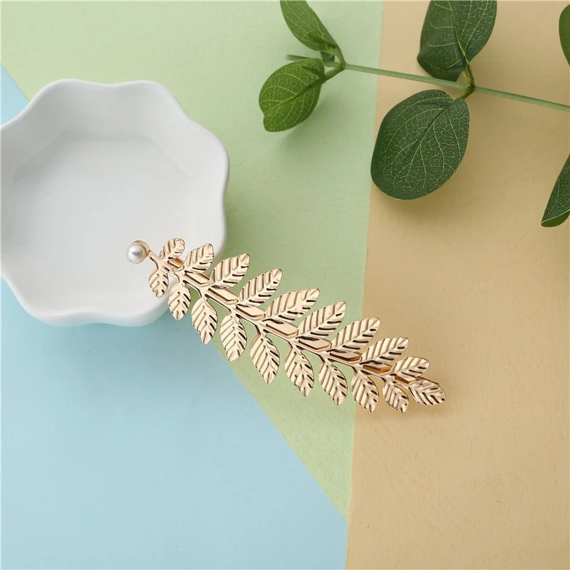 Baroque Golden Leaf Bridal Jewelry Set