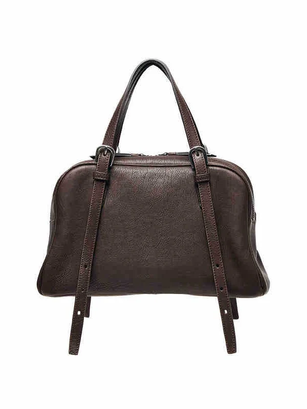 Retro Large Capacity Leather Bowling Bag