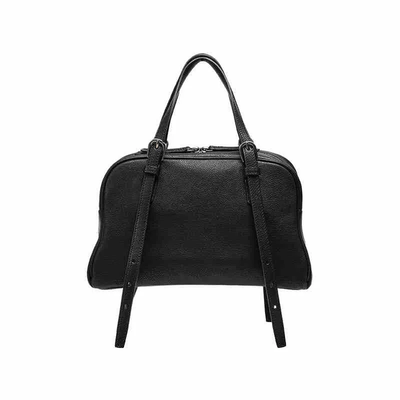 Retro Large Capacity Leather Bowling Bag