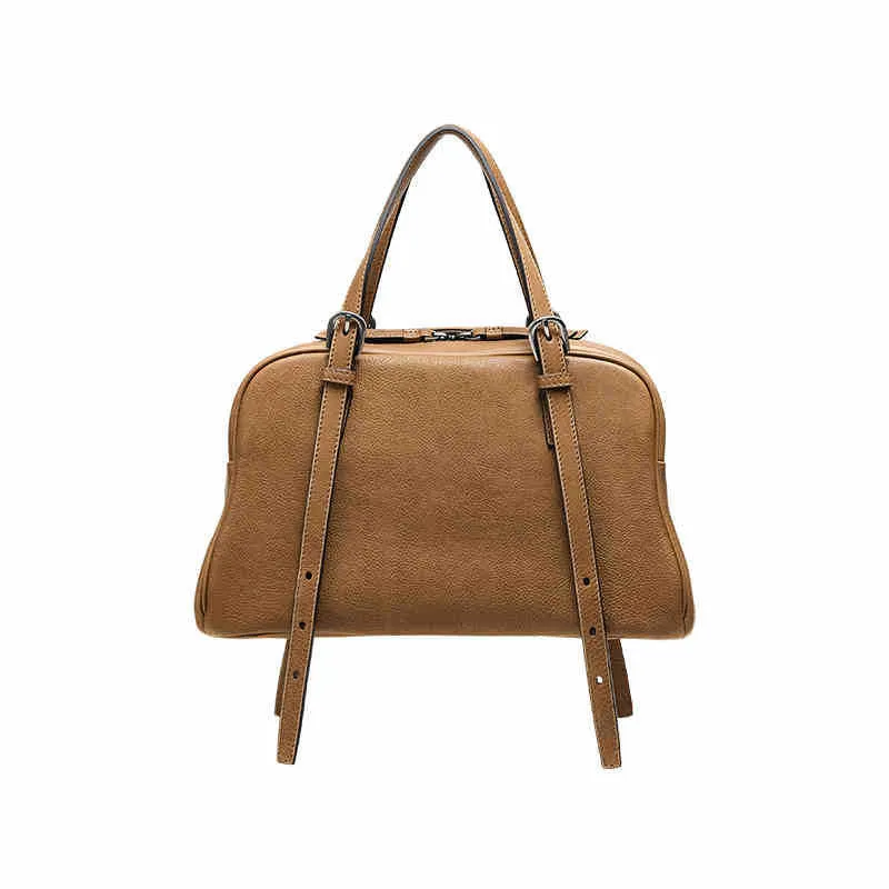 Retro Large Capacity Leather Bowling Bag