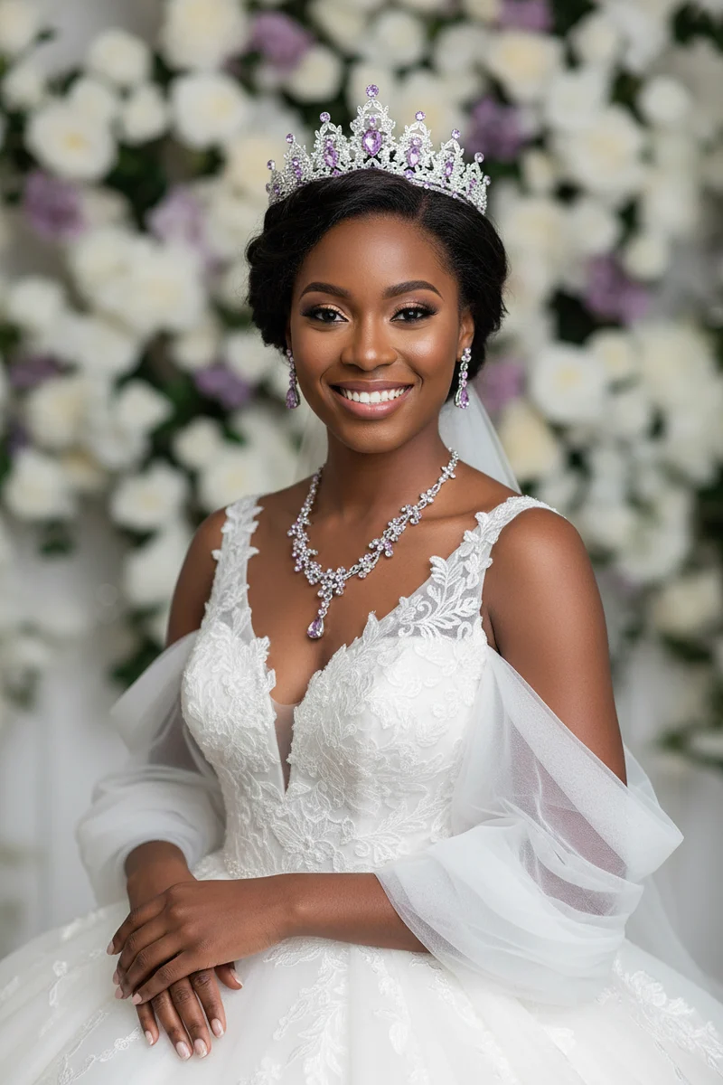 Bridal Crown, Necklace & Hair Accessories Set