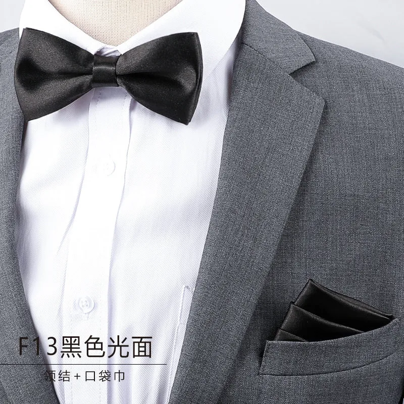 Men's Multicolor Bow Tie & Pocket Square Set