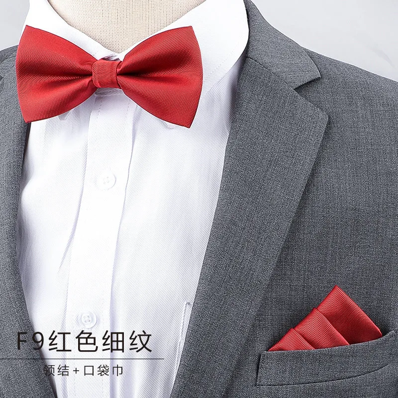 Men's Multicolor Bow Tie & Pocket Square Set