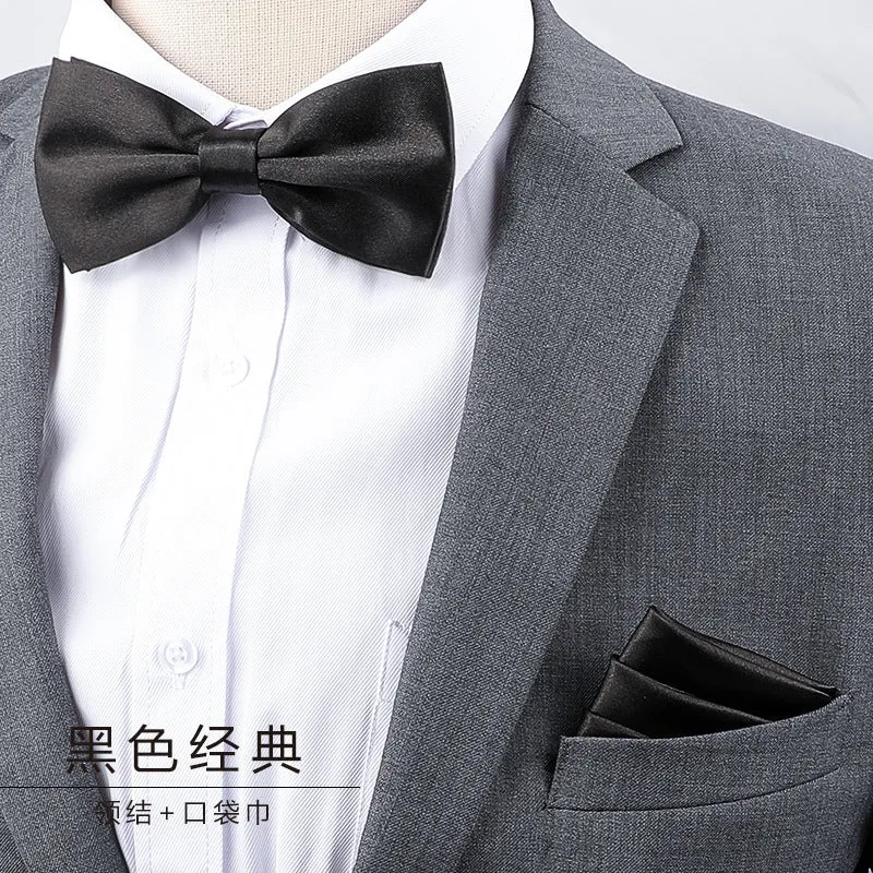 Men's Multicolor Bow Tie & Pocket Square Set