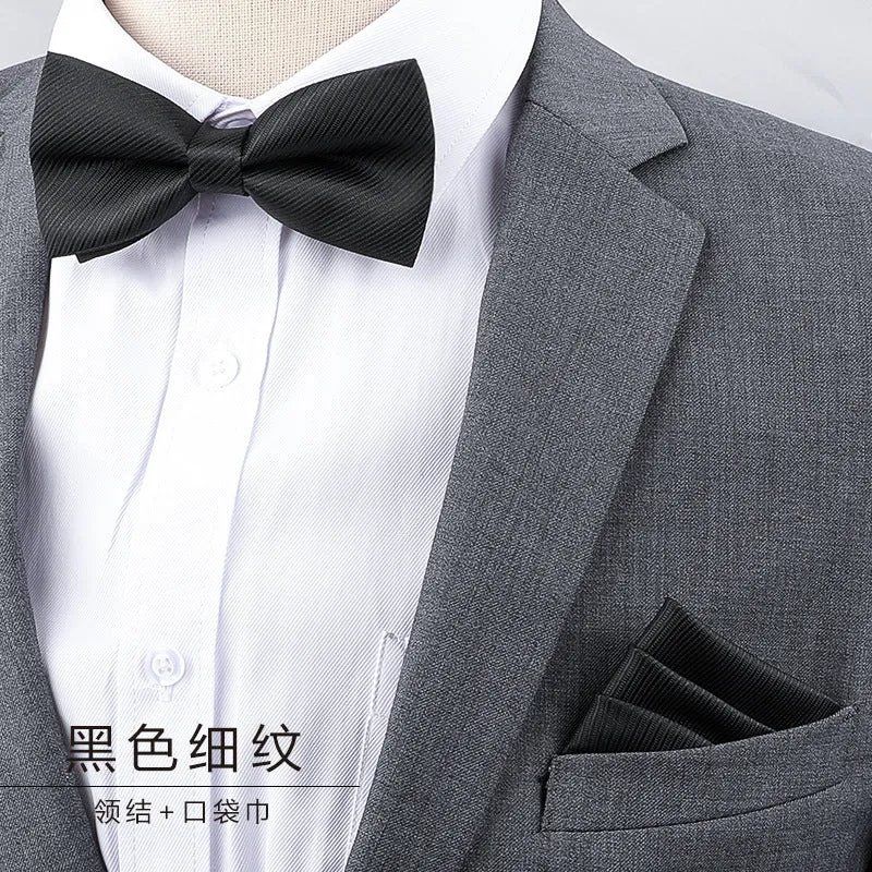 Men's Multicolor Bow Tie & Pocket Square Set
