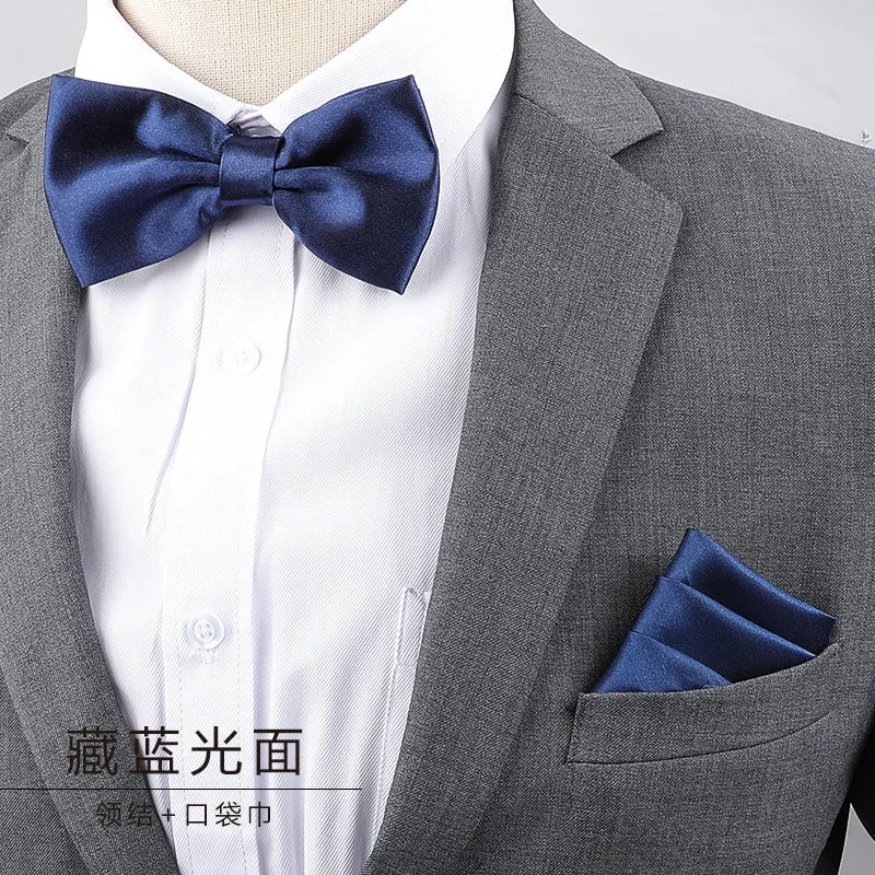 Men's Multicolor Bow Tie & Pocket Square Set