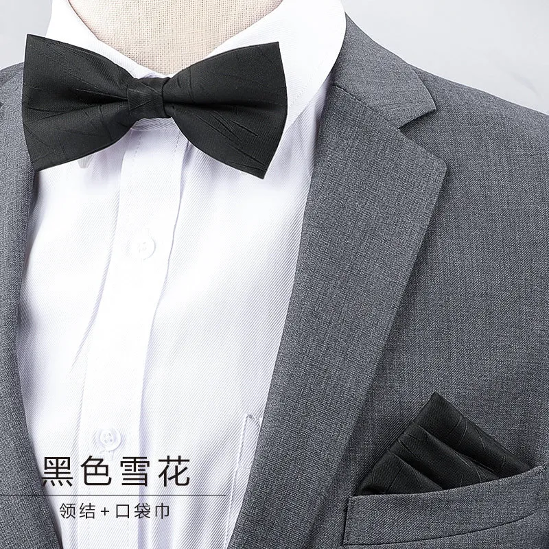 Men's Multicolor Bow Tie & Pocket Square Set