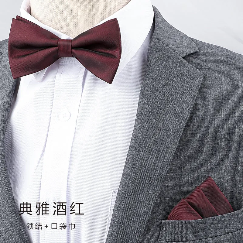 Men's Multicolor Bow Tie & Pocket Square Set