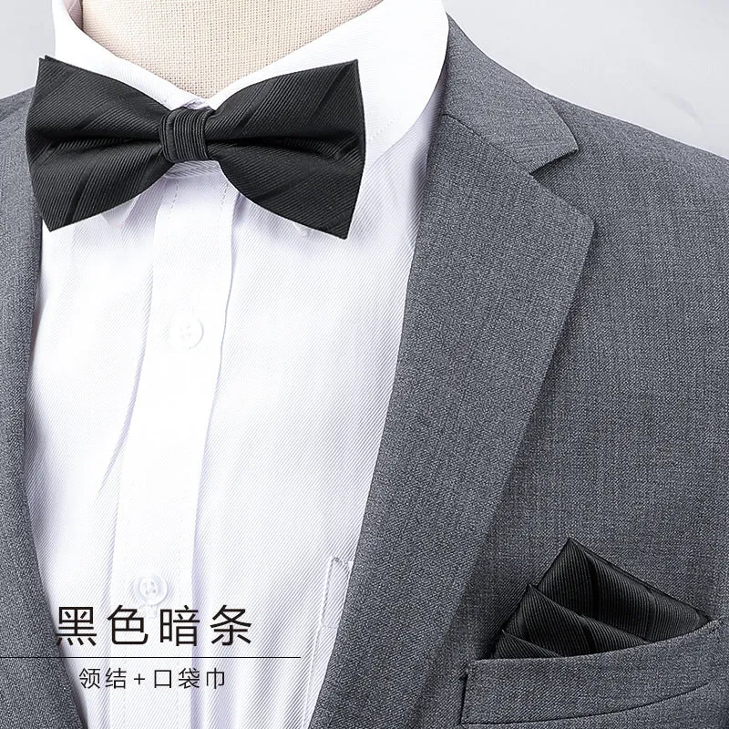 Men's Multicolor Bow Tie & Pocket Square Set