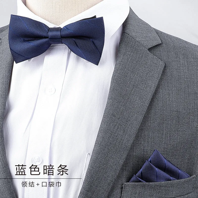 Men's Multicolor Bow Tie & Pocket Square Set