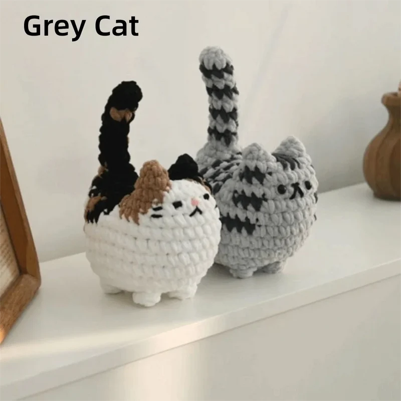 A Set Easy Cat Crochet Animals DIY Handmade Crafts Crochet Kit Crochet Animal Kit For Beginners