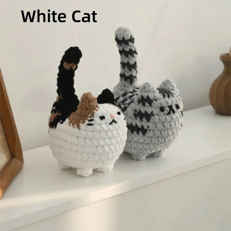 A Set Easy Cat Crochet Animals DIY Handmade Crafts Crochet Kit Crochet Animal Kit For Beginners