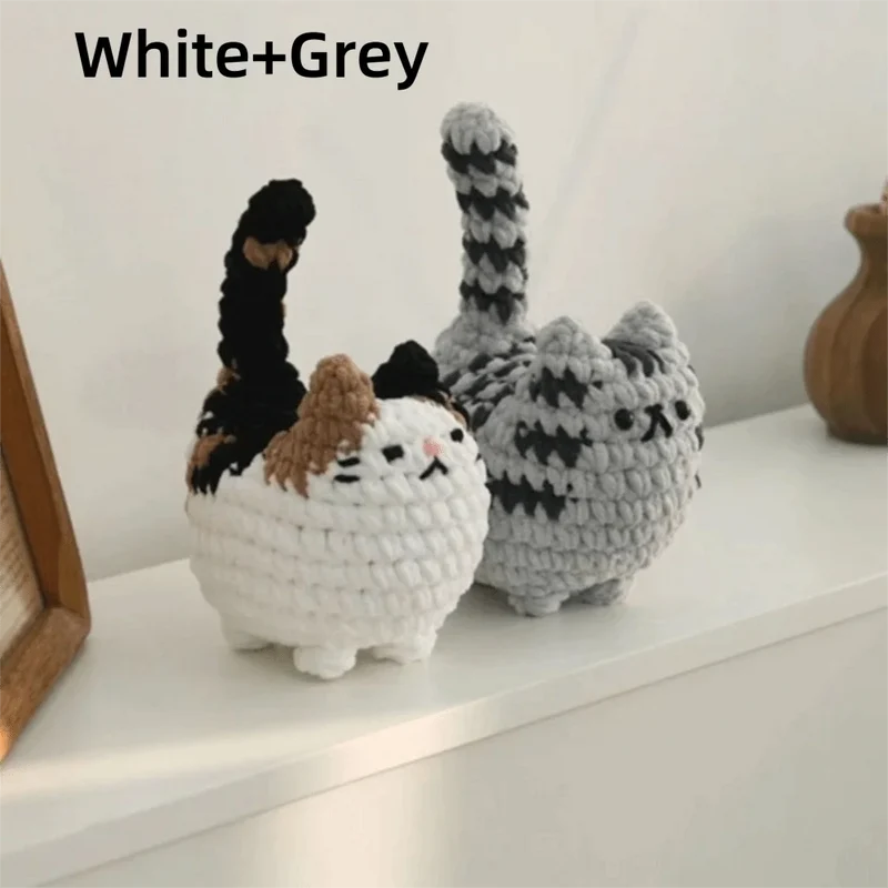 A Set Easy Cat Crochet Animals DIY Handmade Crafts Crochet Kit Crochet Animal Kit For Beginners