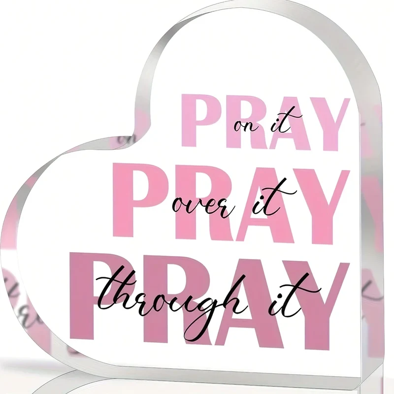 Pink Prayer Bible Verse Acrylic Sign